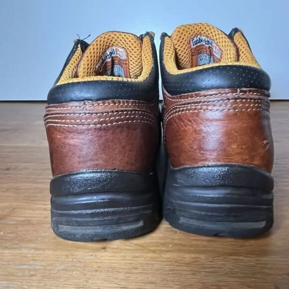 Vtg Timberland Pro‎ Series Mens 7.5 Shoes Chunky Brown 90s Y2K Platform Oxfords